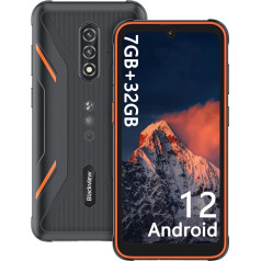 Blackview BV5200 Android 12 mūsudurvju mobilais tālrunis bez līguma, 7GB/32GB 1TB paplašināms āra viedtālrunis, 13MP + 5MP panorāmas kamera, 6,1 collu HD+ 5180mAh ūdensizturīgs mobilais tālrunis, dubults