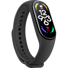 Xiaomi Mi Smart Band 7 1,62 collu AMOLED displejs Fitnesa aktivitāšu sekotājs, SpO2, miega un sirdsdarbības monitorings, 120+ treniņu režīmi, 14 dienu akumulatora darbības laiks, 5ATM, Mi Fit App, melns, melns