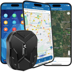 Winnes GPS tracker, GPS tracker Car bez abonementa, navigācijas ierīces ar spēcīgu magnētu, ilgu gaidīšanas režīmu un atrašanās vietas noteikšanu reālajā laikā transportlīdzeklim, automašīnai, motociklam, nepieciešama SIM karte