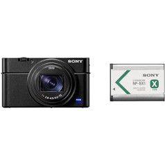 Sony RX100 VII | Premium Bridge kamera (1 collas sensors, 24-200 mm F2.8-4.5 Zeiss objektīvs, automātiskā fokusēšana, 4K filmu ierakstīšana un slīps displejs) + papildu akumulators