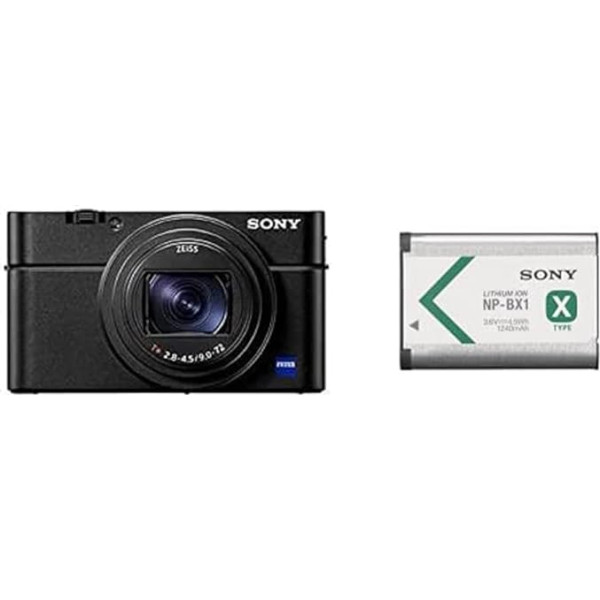 Sony RX100 VII | Premium Bridge kamera (1 collas sensors, 24-200 mm F2.8-4.5 Zeiss objektīvs, automātiskā fokusēšana, 4K filmu ierakstīšana un slīps displejs) + papildu akumulators