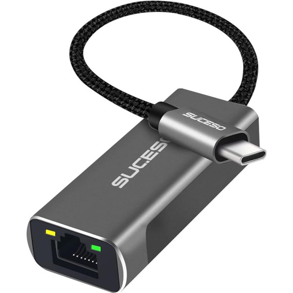 SUCESO USB C к 2.5G Gigabit Ethernet адаптер Type C к RJ45 LAN Ethernet 2500 Мбит/с Thunderbolt 3 сетевой адаптер Совместимость с MacBook Pro/Air, iPad Pro, Dell XPS, Surface Book, MateBook и др.