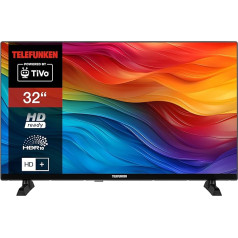 Telefunken 32 collu televizors/TiVo Smart TV (HD-Ready, HDR, HD+, 6 mēneši, ieskaitot trīskāršu uztvērēju) XH32TO750S