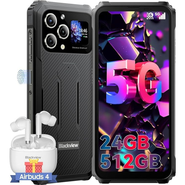 Blackview BL8000 Outdoor Handy Ohne Vertrag 5G, 24GB + 512GB Dimensity 7050, 2.4K 120Hz 6.78