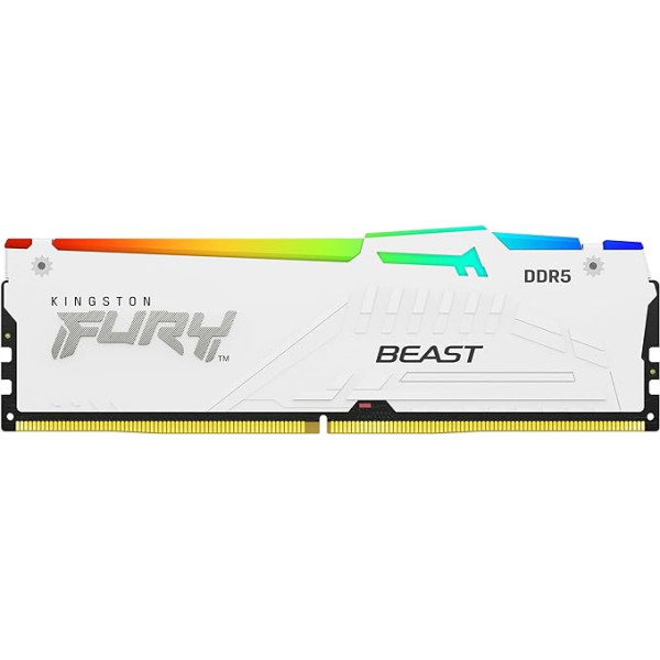 Kingston Fury Beast White RGB XMP 32GB 6400MT/s DDR5 CL32 DIMM galddatora spēļu atmiņas komplekts ar 2 - KF564C32BWAK2-32