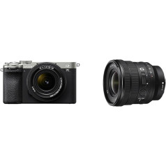 Sony Alpha 7C II | Bezspoguļa pilna kadra kamera ar SEL2860 tālummaiņas objektīvu (28-60 mm, F4-5,6, kompakts, 33 MP, reāllaika autofokuss, 10 BPS, 4K video, slīps LCD skārienjūtīgais ekrāns), sudraba + SELP1635G