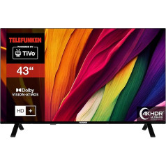 Telefunken 43 collu televizors/TiVo Smart TV (4K UHD, HDR Dolby Vision, Dolby Atmos, HD+ 6 mēneši, ieskaitot trīskāršu uztvērēju) XU43TO750S