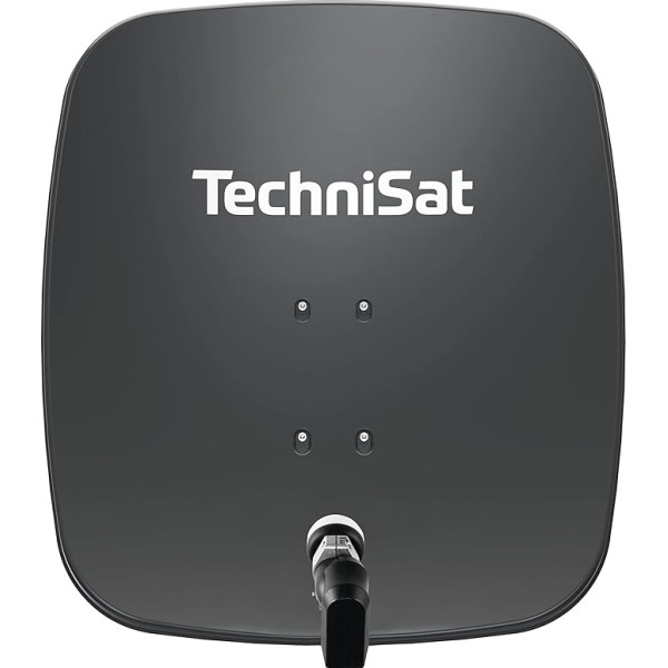 TechniSat SATMAN 65 PLUS Satelīta šķīvis ar LNB (65 cm satelīta sistēma ar masta stiprinājumu un 40 mm universālo Quattro LNB, nepieciešams multislēdzis) Pelēks