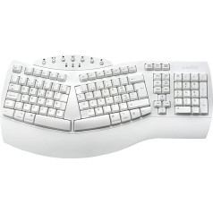 Perixx PERIBOARD-612 Ergonomiska bezvadu tastatūra, sadalīta tastatūra ar dubulto režīmu 2.4G vai Bluetooth, saderīga ar Windows 10 un Mac OS X, balta, Šveices izkārtojums (bezvadu)