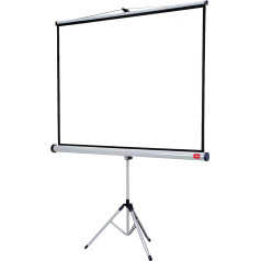 Nobo Beamer-Leinwand mit Dreibeinstativ, Projektorleinwand mit brillant weißer Oberfläche, mit Standfuß, tragbar und freistehend, 1500 x 1138 mm, 1902395