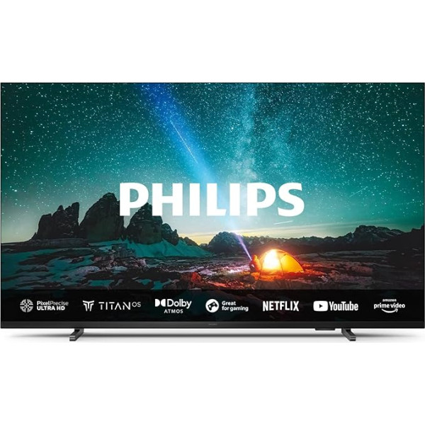 Philips 43PUS7609 4K LED Smart TV - 43-Zoll Display mit Pixel-präziser Ultra HD Titan OS Plattform und Dolby Atmos-Klang. Funktioniert mit Alexa und Google Sprachassistent - Anthrazitgrau