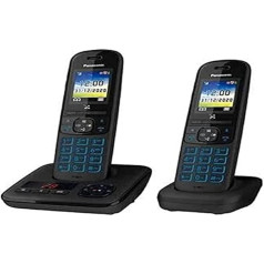 Panasonic Беспроводной телефон Duo DECT Black с автоответчиком KXTGH722FRB