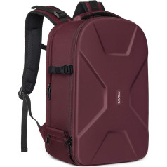 MOSISO Camera Backpack, DSLR/SLR/Mirrorless Photography Camera Bag, 15-16 collu ūdensnecaurlaidīgs ciets futrālis ar statīva turētāju un nodalījumu klēpjdatoram, saderīgs ar Canon/Nikon/Sony, vīna sarkans