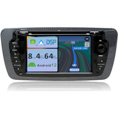 YUNTX [4GB + 64GB] Android 12 autoradio priekš Seat Ibiza 6J/6JN (2008-2013) [Integrēts CarPlay/Android Car/DSP/GPS]-7 collu IPS CAM + MIC-DAB/Stūres vadības pults vadība/Mirror Link/Bluetooth 5.0/360