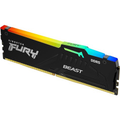 Kingston FURY Beast Black RGB 16GB 5200MT/s DDR5 CL36 DIMM galddatora spēļu atmiņas modulis - KF552C36BBEA-16