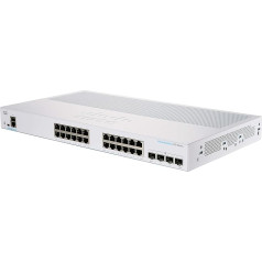 Cisco Business CBS350-24T-4G pārvaldāms komutators | 24 GE porti | 4 x 1G-SFP | Ierobežota mūža aizsardzība (CBS350-24T-4G)