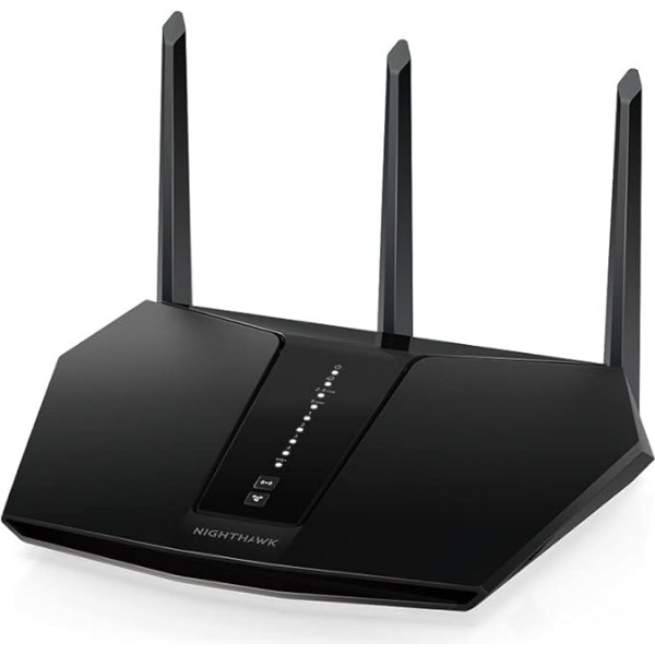 NETGEAR RAX30 WiFi 6 maršrutētājs AX2400 (5 straumes ar ātrumu līdz 2,4 Gbps, Nighthawk WLAN maršrutētāja pārklājums līdz 125 m², Smart Roaming)