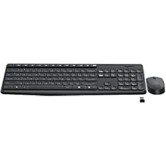 Logitech MK235 bezvadu tastatūras un peles komplekts, 2,4 GHz savienojums, izmantojot Unifying Nano USB uztvērēju, 10 m darbības rādiuss, 15 FN taustiņi, 3 gadu akumulatora darbības laiks, PC / klēpjdators, ungāru izkārtojums