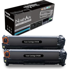 NoahArk saderīgas 410X CF410X CF410A tonera kasetnes, kas paredzētas krāsu printeriem Color Laserjet Pro MFP M477fdw M477fdw M477fnw M477fdn M452dn M452nw M452dw M377dw M377 Printeri ar augstu ienesīgumu, 2 iepakojumi (melns)