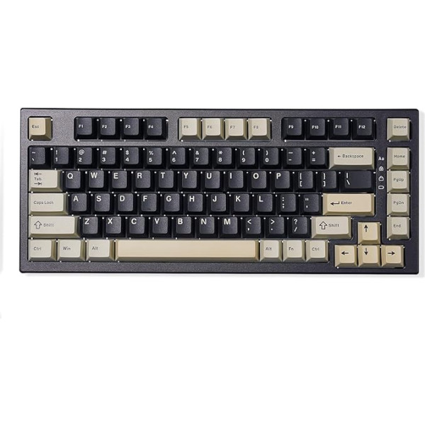 YUNZII YZ75 75% karsti nomaināma bezvadu spēļu mehāniskā tastatūra, RGB fona apgaismojums, BT5.0/2.4G/USB-C, krāsotas PBT taustiņu uzgaļi Linux/Win/Mac (Gateron G Pro Brown, melna)