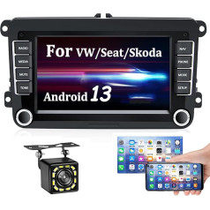 1+32G Android auto radio VW Passat Golf Jetta EOS Polo Touran Seat Sharan ar navigāciju 7 collu ekrāns ar Bluetooth/WiFi/FM RDS radio/AUX/USB MP5 atskaņotājs + atpakaļgaitas kamera