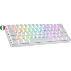 Ranked S60 Supernova mehāniskā 60 procentu tastatūra | Hotswap spēļu tastatūra | 62 taustiņi ar RGB apgaismojumu | PC/Mac Gamer | Itāļu izkārtojums (balta, Gateron Optical Speed Yellow)