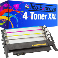 Tito-Express PlatinumSerie 4 Toneris XXL Saderīgs ar Samsung CLT-406S CLP-360 CLP360N CLP360N CLP360ND CLP365 CLP365W CLX3300 CLX3305 CLX3305FN CLX3305FW CLX3305W C410W C460FW C460 W C467W SL-C460W