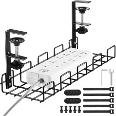 Epzia Kabelmanagement Unterdem Schreibtisch, Kabelschlauch Organizer für Kabelkanal Schreibtisch, Kein Bohren Erforderlich, Schreibtisch Organizer, der Keine Beschädigung des Schreibtischs