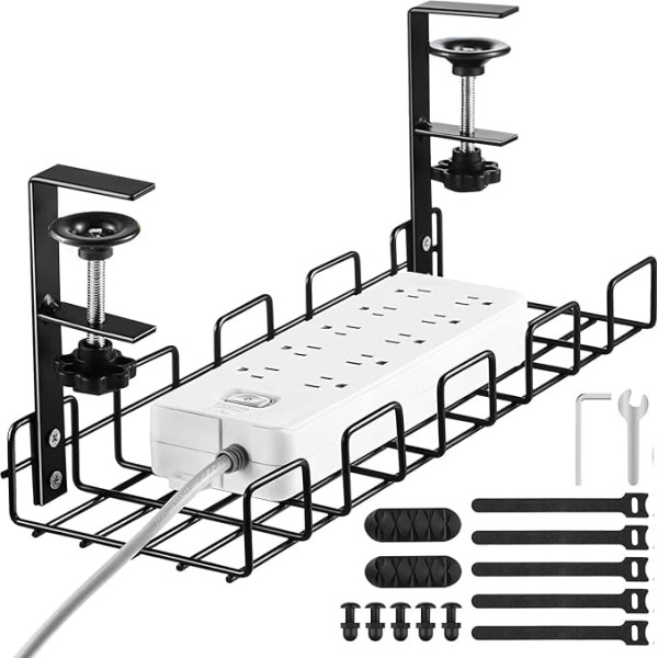 Epzia Kabelmanagement Unterdem Schreibtisch, Kabelschlauch Organizer für Kabelkanal Schreibtisch, Kein Bohren Erforderlich, Schreibtisch Organizer, der Keine Beschädigung des Schreibtischs
