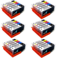 Office Channel24 30 x Cartridges Replace Canon PGI 570 XL CLI 571 XL for Canon Pixma MG 5750 5751 6850 TS5050 TS5051 TS5053 TS6050 TS8050 TS8051 TS9050 (Set of 6 BK/PBK/C/M) YY)