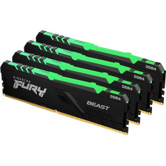 Kingston Fury Beast RGB 128GB (4x32GB) 2666MT/s DDR4 CL16 Desktop Memory Kit with 4 KF426C16BBAK4/128