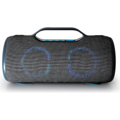 Boompods Rhythm 60 W Bluetooth skaļrunis, liels, pārnēsājams bezvadu mūzikas skaļrunis, Bluetooth, IPX5 ūdensnecaurlaidīgs, ballīšu skaļrunis ceļošanai, automašīnai vai vannas istabai, 10 gaismas režīmi, dubultā savienošana pārī, pel