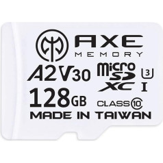 Карта памяти AXE 128GB MicroSDXC + SD-адаптер с A2 App Performance, V30 UHS-I U3, 4K, Ultra HD, Class 10