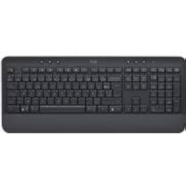 Logitech Signature K650 Comfort Wireless Keyboard with Wrist Rest, BLE Bluetooth/Logi Bolt USB Receiver, Soft Touch Keyboard, Numpad, PC/Windows/Mac, Belgian AZERTY - Grey