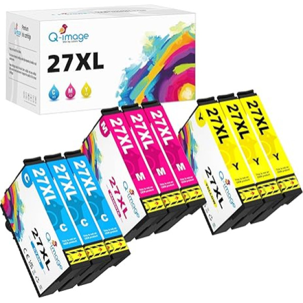 Q-image 27XL spausdintuvo kasetės, suderinamos su Epson 27 XL kasetės, suderinamos su Workforce WF-3620DWF WF-3640DTWF WF-7110DTWF WF-7210DTWF WF-7210DTWF WF-7610DWF WF-7620DTWF WF-7710DWF WF-7715DWF WF-7720DTWF