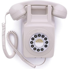 GPO 746WALL Retro Festznetztelefon mit Drucktasten zur Wandmontage mit authentischer Klingelton, Creme