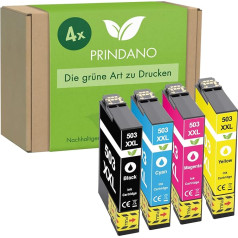 Prindano 4 XXL kasetnes, kas saderīgas ar Epson 503XL 503 XL | Epson Expression Home XP-5200 XP-5205 Workforce WF-2960 DWF WF-2965 DWF