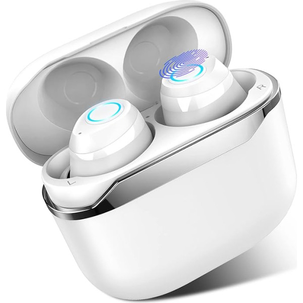 Bluetooth 5.1 In-Ear austiņas, bezvadu austiņas ar mikrofonu, IPX7 ūdensizturīgas Bluetooth austiņas ar skārienvadību, bezvadu austiņas ar stereo, 30H In-Ear bezvadu austiņas CVC8.0 trokšņu slāpēšana,