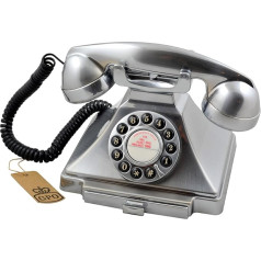 GPO 1929 S Classic Carrington Retro Drucktasten-Telefon 20er Jahre Design mit ausziehbarer Schublade - Chrom