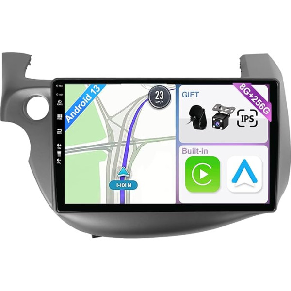 YUNTX [8GB + 256GB] Android 12 auto radio Honda Fit Jazz (2007-2014)-[Integrēts CarPlay/Android Car/DSP/GPS]-10.1 collu IPS Touch Screen CAM+MIC-DAB/Mirror Link/Bluetooth 5.0/AHD/360 kamera/WiFi