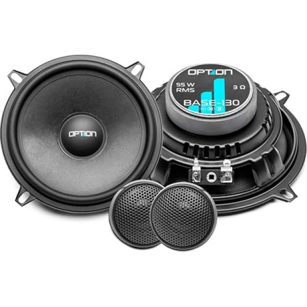 Option BASE-130 2-kanālu 13 cm skaļruņu sistēma - 3 Ohm, 86 dB, 55 W RMS - 1 auto skaļruņu pāris