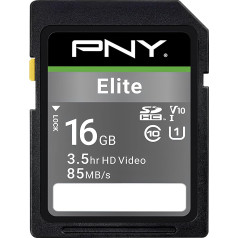 PNY Elite SDHC karte 16GB 10. klases UHS-I U1 85MB/s