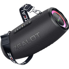 ZEALOT Bluetooth Lautsprecher,Tragbarer Bluetooth Box für Draußen,80W Stereo Sound,BassUp,16000mAH Akku,AUX ports,USB,Micro SD/TF,USB-C,Powerbank,Bluetooth 5.2,IPX6 Waterproof,für Camping,Pool,Garten