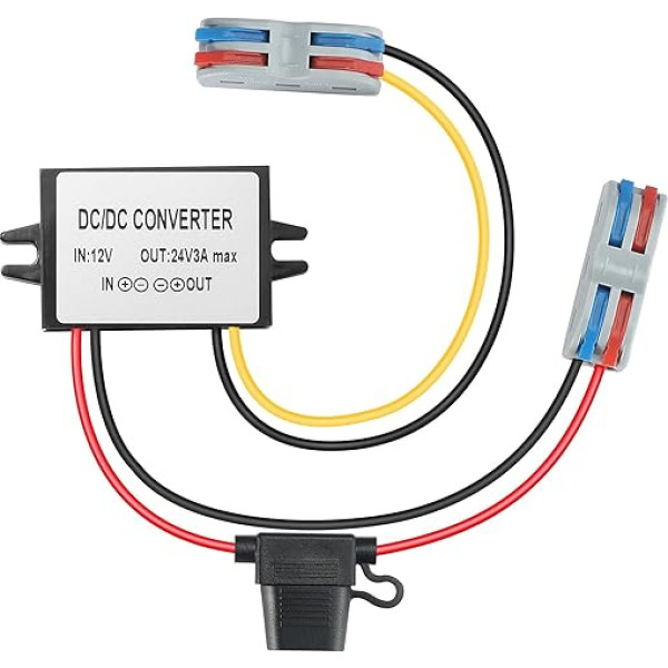 YBBPTT DC zu DC, 10-22V auf 24V3A Stromwandler, 2S, Übertemperatur, Überstromschutz, geeignet für Golfwagen, Fahrzeuge, Boote, Überwachungssysteme usw.