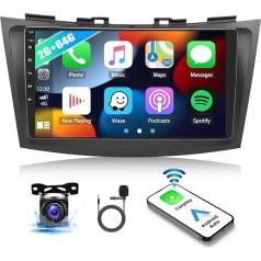 2G + 64G CAMECHO Android 12 auto radio priekš Suzuki Swift 2011-2017 Suzuki Ertiga 2012-2017, auto radio ar navigāciju Carplay Android Car, 9