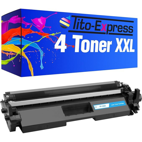 Tito-Express 4 Toneris XXL HP CF230A 30A | Piemērots HP Laserjet Pro M203 M203DN M203DW MFP M227FDN M227FDW M227FDW M227SDN | 1600 lappuses