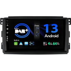 SXAUTO Android 13 [Iebūvēts DAB] IPS Autoradio für Benz Smart fortwo 451 (2005-2010) - Eingebaut Carplay/Android Auto - Kamera + MIC - 4G+64G - DSP 360-CAM Lenkradsteuerung Fast-Boot - 2 Din 9 Zoll