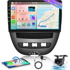 8 Core 4GB+64GB Android 13 Autoradio für 2005-2014 Toyota Aygo Peugeot 107 Citroen C1 Radio Wireless Apple CarPlay Android Auto Bluetooth 9