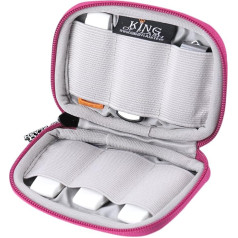 King of Flash Hot Pink Hard Drive Case with Padded Protection for up to 6 Flash Drives