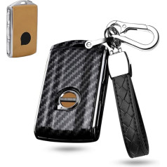 HIBEYO Smart Key Case Fits Volvo ABS automašīnu atslēgu futrālis Aizsargapvalks Volvo S80 S90 XC40 XC40 V90 V90 V70 C30 (Keyless Go Only) atslēgu kārba Remote Key Fob Carbon Fibre Black